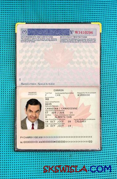 Kanada paszport (2002-2010) wygląd zdjęcia pliki PSD, skan i fotografowany obraz